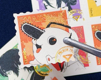 Pegatinas con sello dorado de El hombre de la motosierra