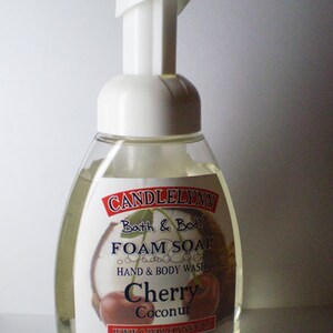 8.5 oz CHERRY COCONUT Foaming Hand & Body Wash Moisturizing Formula PARABEN Free image 2