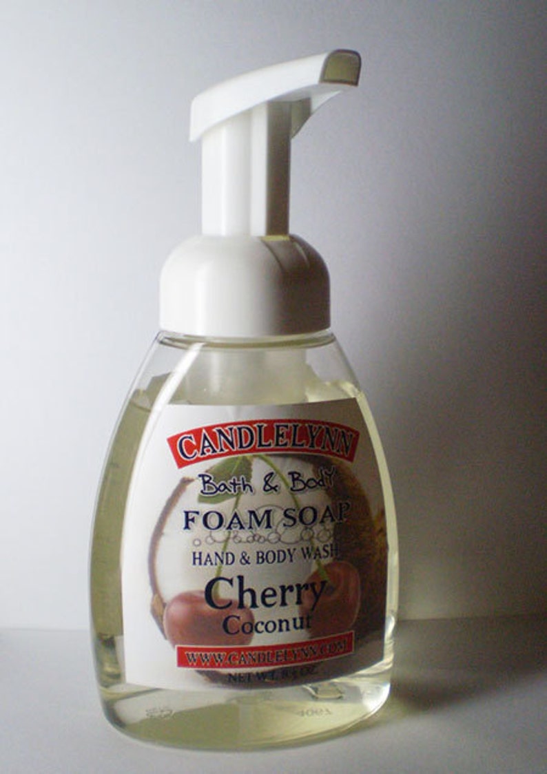 8.5 oz CHERRY COCONUT Foaming Hand & Body Wash Moisturizing Formula PARABEN Free image 2