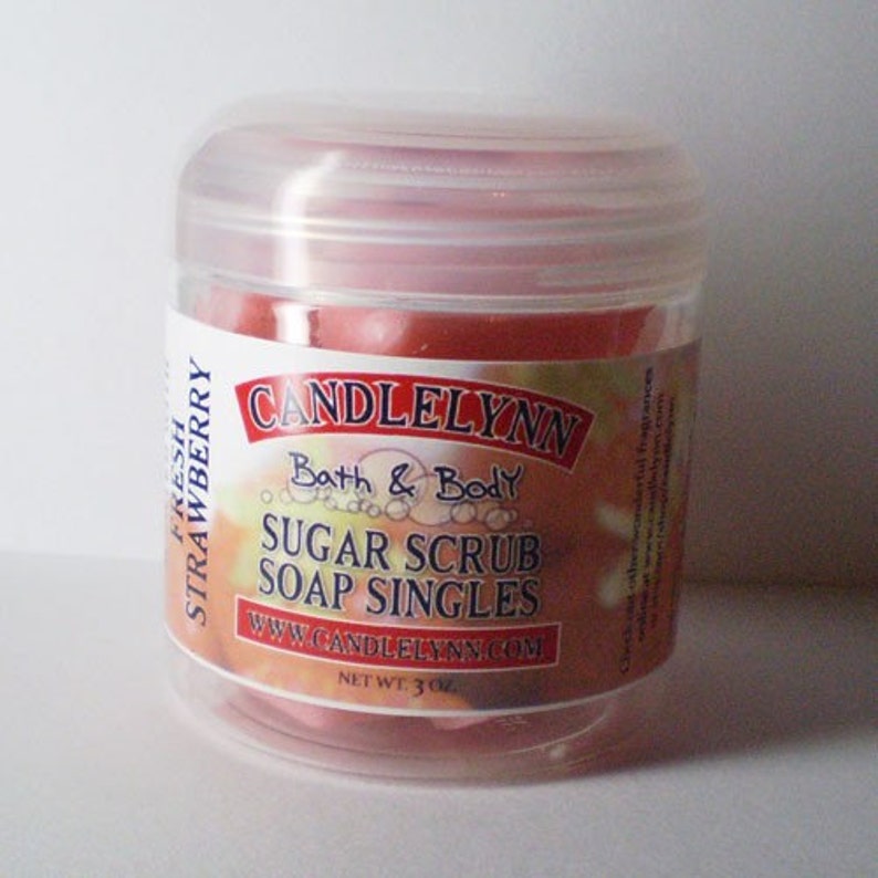 Strawberry Sugar Scrub Soap Singles 3 oz image 2