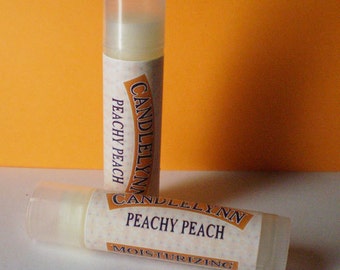 Peachy Peach Lip Balm by Candle Lynn - Made with Organic Shea and Cocoa Butters