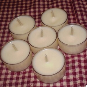 6 Dye Free CANDY CANE Clear Cup Soy Wax Tea Lights image 2