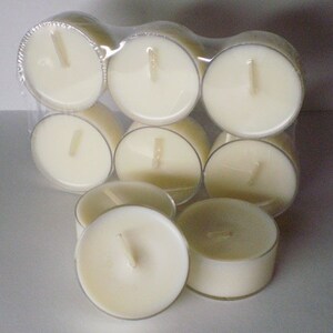 6 Dye Free CANDY CANE Clear Cup Soy Wax Tea Lights image 1