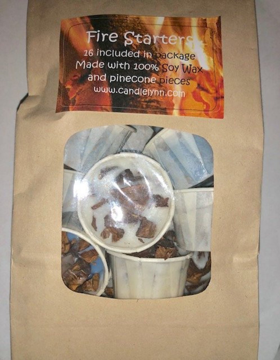 Bag of Assorted FIRE STARTERS Pinecone, Cedar, Corn Cob Campfire