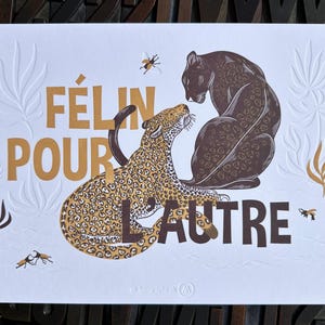 Felino para o outro - Ilustração tipográfica A4