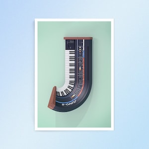Roland Juno-6 Poster – Vintage Synthesizer Wall Art for Studio & Music Lovers