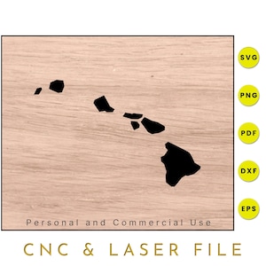 Hawaii State Map | Hawaii SVG | Hawaii PNG | Hawaii Map Clipart | Cricut and Silhouettes Cutfiles | Vector | dxf | eps | pdf