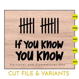 67 Tally Marks | IYKYK - Om du vet att du vet | 67 Meme-design | Cricut Silhouette Glowforge laserskuren fil | svg png pdf dxf eps