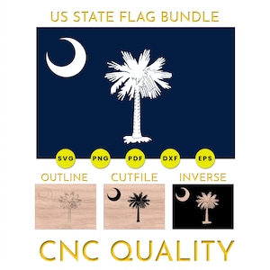 South Carolina Flagge SVG Bundle: CNC Laser Cut Dateien