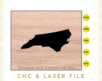 North Carolina State Map | North Carolina SVG | North Carolina PNG | North Carolina Map Clipart | Cricut & Silhouette Cutfile | Vector | dxf