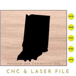 Indiana State Map | Indiana SVG | Indiana PNG | Indiana Map Clipart | Cricut and Silhouettes Cutfiles | Vector | dxf | eps | pdf