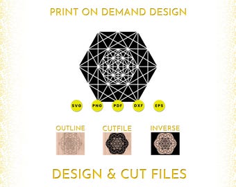 Hypercube Optical Illusion SVG | Sacred Geometry Laser Cut File
