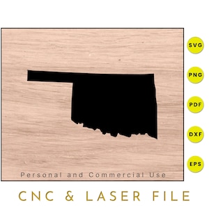 Oklahoma State Map | Oklahoma SVG | Oklahoma PNG | Oklahoma Map Clipart | Cricut and Silhouette Cutfiles | Vector | dxf | eps | pdf