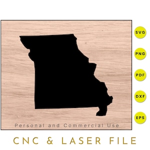 Missouri State Map | Missouri SVG | Missouri PNG | Missouri Map Clipart | Cricut and Silhouettes Cutfiles | Vector | dxf | eps | pdf
