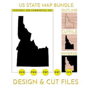 Idaho State Map | Idaho SVG | Idaho PNG | Idaho Map Clipart | Cricut and Silhouettes Cutfiles | Vector | dxf | eps | pdf