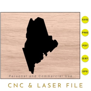 Maine State Map | Maine SVG | Maine PNG | Maine Map Clipart | Cricut and Silhouettes Cutfiles | Vector | dxf | eps | pdf