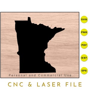 Minnesota State Map | Minnesota SVG | Minnesota PNG | Minnesota Map Clipart | Cricut and Silhouettes Cutfiles | Vector | dxf | eps | pdf