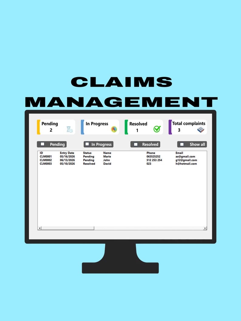 Professional Complaint Management System – Excel VBA Application ...