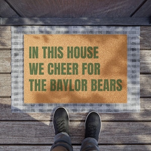 Custom Door Mat, Baylor Bears Team, Personalized Welcome Mat, Housewarming Gift, College Football Fan, NCAA Sports Decor