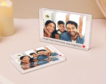 Personalized Family Photo Acrylic Block,Custom Picture Collage Frame,Pet Photo Plaque Keepsake,Anniversary Couple Gift,Mother's Day Gift