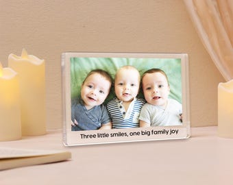 Personalized Family Photo Acrylic Block,Custom Picture Collage Frame,Kids Photo Plaque Keepsake,Anniversary Wedding Gift,Mother's Day Gift