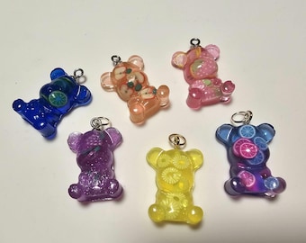 Mini Teddy Bear Keychain, Fruit, Kawaii, Handmade Animal Keychain, Teddy Bear Purse Charm, Aesthetic Teddy Keychain, Cute Keychain