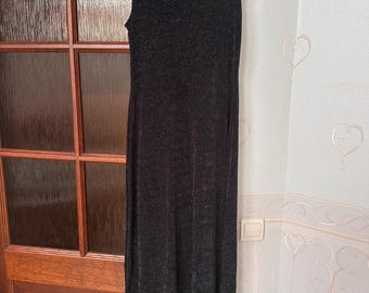 Vintage Bay trading 90s black silver sparkle maxi dress size 12