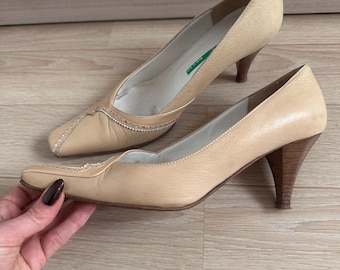 Vintage moda di fausto leather shoes made in Italy EU 37 US 6.5 sand colour