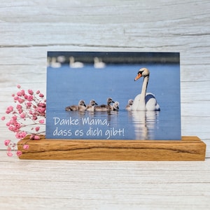 Cartolina con motivo cigno: Grazie mamma per esserci stata
