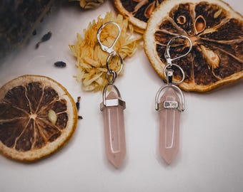 Rose Quartz Dangle Earrings