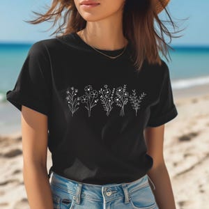Wild Flowers Shirt, Wildflower Tshirt, Floral Shirt, Botanical Shirt, Flower Shirt, Nature Lover Shirt,Ladies Shirts, Womens Tees,Flover Tee