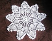 Doily HAND CROCHETED Lace Dresser Runner Dresser Scarf Topper Cotton Tablecloth WHITE