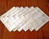 DAMASK Napkins for Tablecloth Replacement Set Vintage Linen 6 Shadow Flowers LG 19 quot