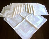 DAMASK Napkins for Tablecloth Replacement Set 10 Vintage Sleek Flowers LG 19 quot
