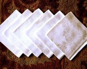 DAMASK Napkins for Tablecloth Replacement Set Vintage 6 Iris