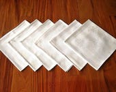 DAMASK Napkins for Tablecloth Replacement Set Vintage 6 White Bouquets of Flowers