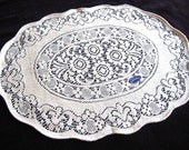 QUAKER Lace Style RUNNER Cotton Classic Cream Bone White Flowers UNUSED Oval New With Label