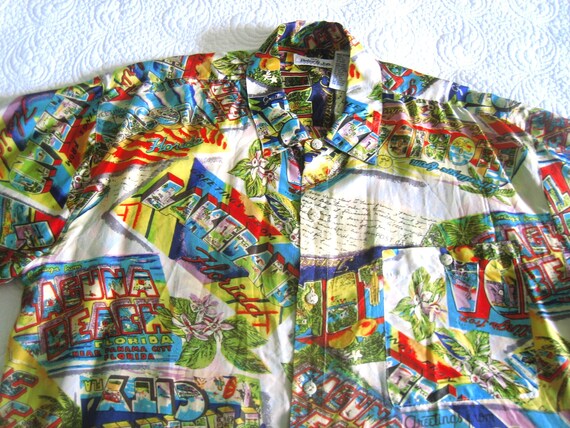 TOP Hawaiian Floral Flower Shirt Men or Women Vin… - image 3