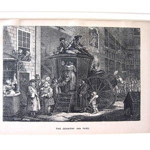 The Country Inn Yard. After William HOGARTH 1800s Old Antique Print Picture Vintage Antique
