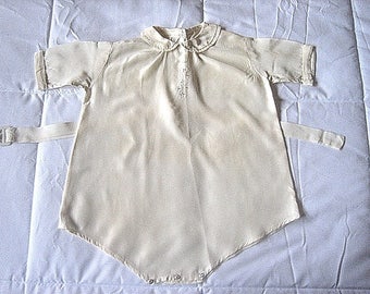 Vintage Antique Baby Doll Dress Piece Early Century Boys Satin Christening Sweet