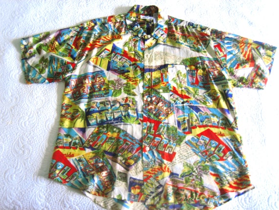 TOP Hawaiian Floral Flower Shirt Men or Women Vin… - image 4