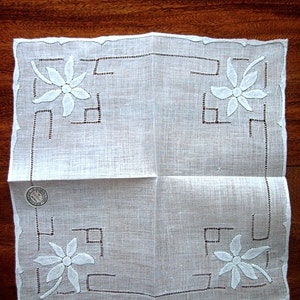 Handkerchief HANKIE Wedding Lace Vintage But NEW MADEIRA Drawnwork Linen N W L