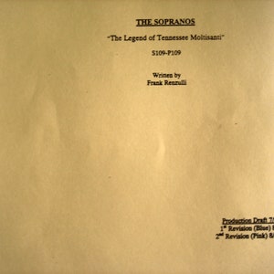 SCRIPT Original from Set Nutley NJ Bakery scene included The Legend of Tennessee Moltisanti