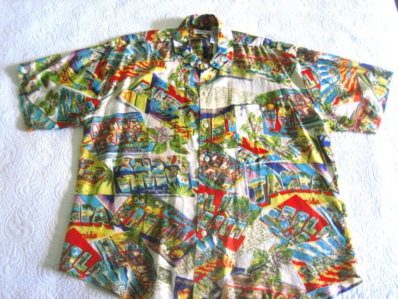 TOP Hawaiian Floral Flower Shirt Men or Women Vin… - image 2