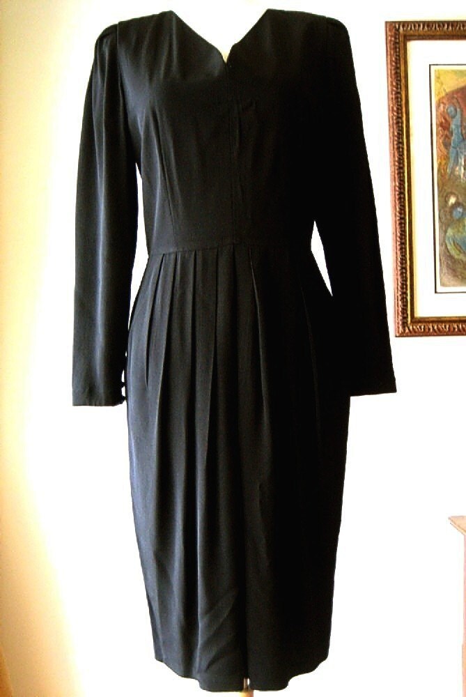 Authentic Vintage Dress1960s Retro Vintage BLACK PLEATED - Etsy