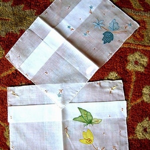 Handkerchief HANKIE  Vintage But NEW MADEIRA Linen N W L Embroidered Applique