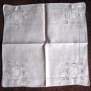 Zakdoekzakdoek bruiloft linnen ajourgestikte klaver kant wit NIEUW NWL