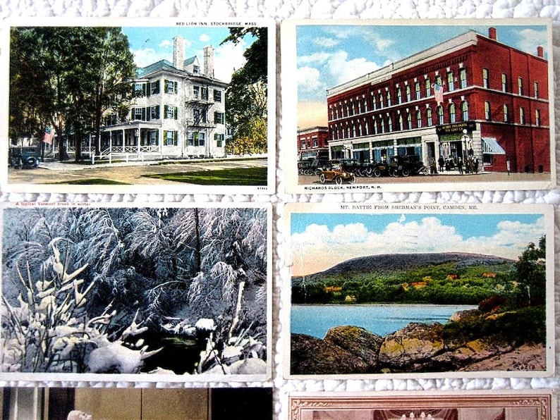 Vintage Postcard Lot EARLY CENTURY Souvenir Nostalgic Nostalgic panorama vista post card PRINT New England