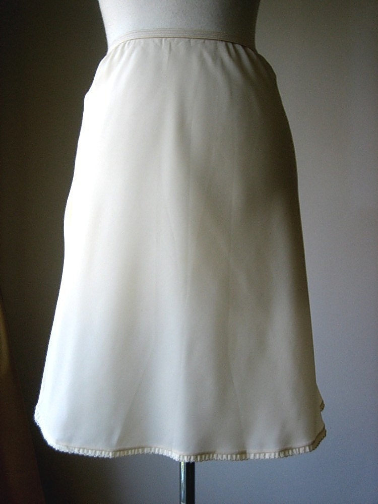 Slip Vintage Lingerie Negligee Half Skirt Length Smooth Silky White - Etsy