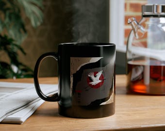 Japanese Crane Coffee Mug: Oriental Bird Lover Tea Cup
